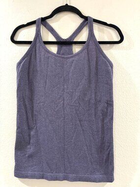 Lululemon Womens Athletic Ebb to Street Tank ribbed purple ash color size 10